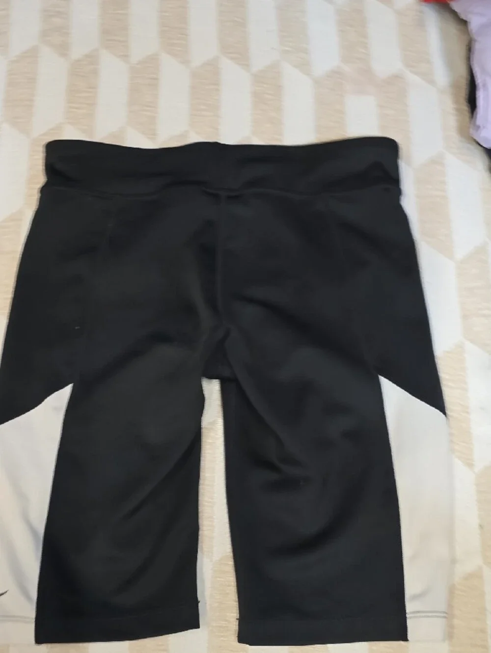 Nike Kids Black and Cream Bike Shorts